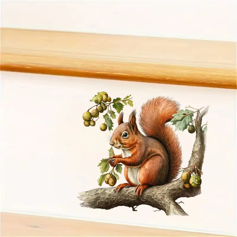 Cute Squirrel Wall Stickers Be - Pvc Panel Background ulasan dan harga